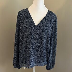 1. State Blue Floral Print Blouse, Sz M